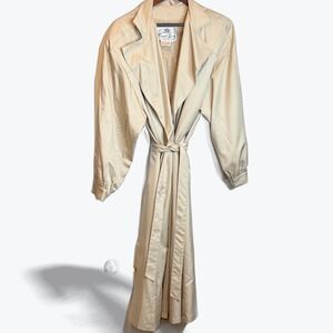 Count Romi Vintage Trench‎ Coat Belted 8 Beige Lightweight Traveler Duster 1980s